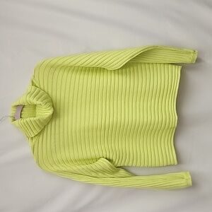 Cowl Neck Vibrant Green Sweater